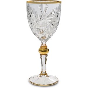 Bohemia 1845 Чаша за вино Bohemia 1845 Pinwheel Matt Cut and Gold 260ml, 6 броя