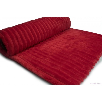 Látka mínky proužky, 300 g/m², šíře 160 cm, metráž, červená