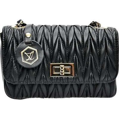 Luisa Vannini dámská kožená crossbody kabelka LV 2214 Nero