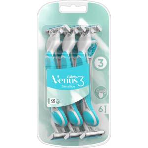 Gillette Самобръсначка Venus 3 Sensitive - 6 броя/опаковка