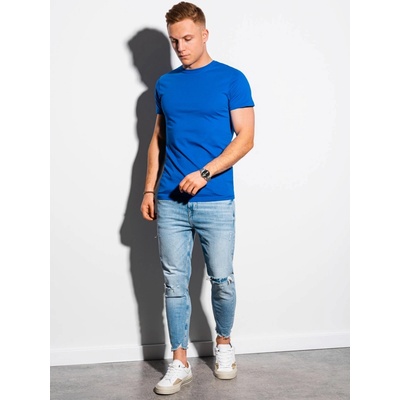 Ombre Clothing pánské tričko s krátkým rukávem Elis modrá