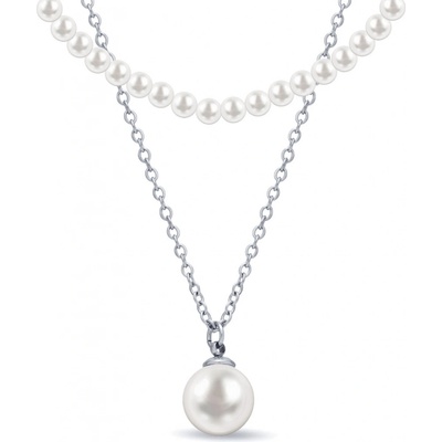 Biju Korálkový řetízek z chirurgické oceli s perlou 3002366-1