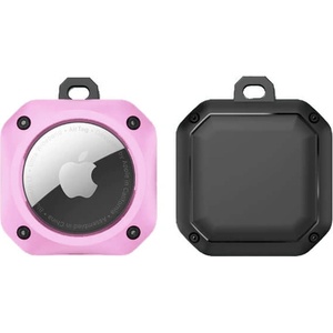 JC Удароустойчив силиконов ключодържател за Apple AirTag - JC AirTag EggShell Silicone Keyring (розов)