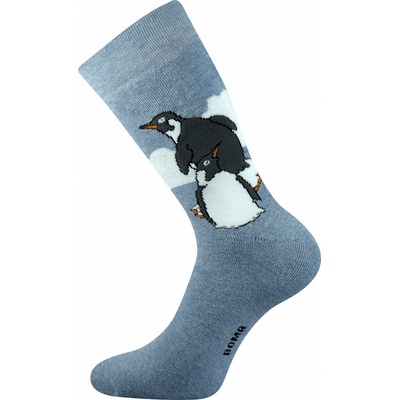 Froté ponožky Tučniak / bledošedá