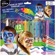 Kidea Farbičky na tvár Twist-up 12 ks