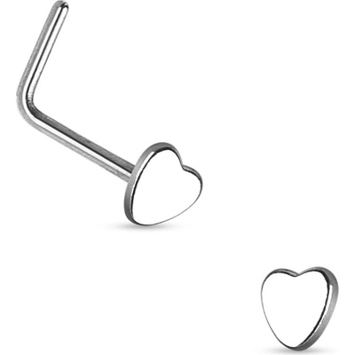 Šperky4U zahnutý piercing do nosu srdíčko N01154