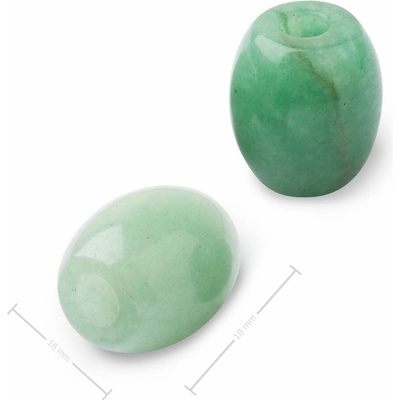 Korálek soudek z minerálu Avanturín s velkým průtahem pro Macramé 18x16 mm - 1 ks – Hledejceny.cz