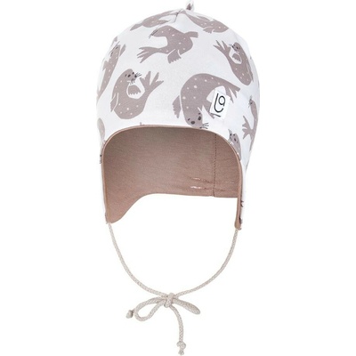 Little Angel Čepice podšitá zavazovací BIO Outlast®bílá hnědý tuleň oříšková – Sleviste.cz