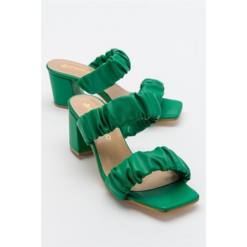 Moda Trend Дамски чехли с ток - Зелени #382743 (382743_Смарагд)