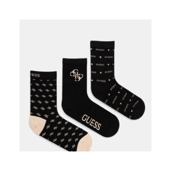 Guess 3 pack fantasy lurex socks Černá
