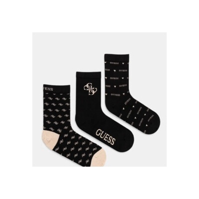 Guess 3 pack fantasy lurex socks Černá