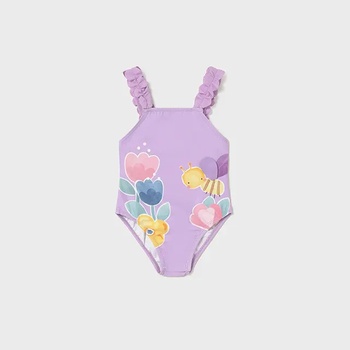 MAYORAL Цял бански графика в Лилаво за бебе момиче Mayoral