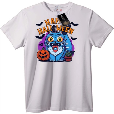 NOONEBRAND Тениска Halloween Котка - 7XL, White