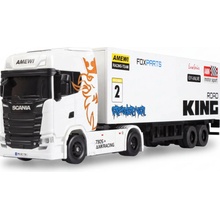 Amewi Trade RC Mini Scania 730S RTR s návěsem 1:64 proporcionální 4x4 bílá