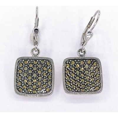 Zlato-minerály stříbrné náušnice markazit SUP05785sd