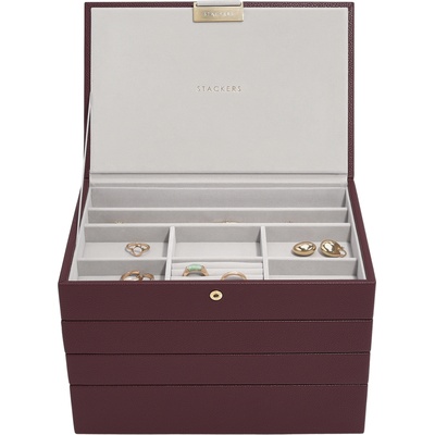 Stackers Classic Stackers Кутия за бижута четворна, бордо (76862)