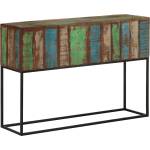 vidaXL Конзолна маса, 110x30x75 cм, регенерирано дърво масив и желязо (376068)