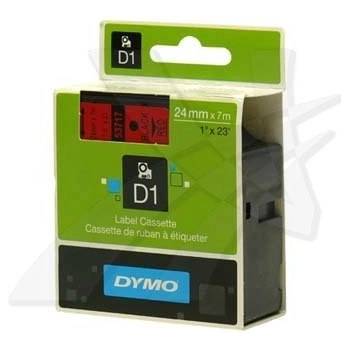 DYMO D1 53717, S0720970, 24mm x 7m черен печат / червен фон, оригинална лента (53717)