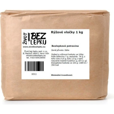 Život bez lepku Ryžové vločky instantné 1 kg