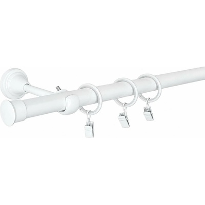 KovovégarnýžeCZ Garnýž Duo elegance 19 mm bílá lesklá Dvouřadá, 360 cm, Kroužky s háčky