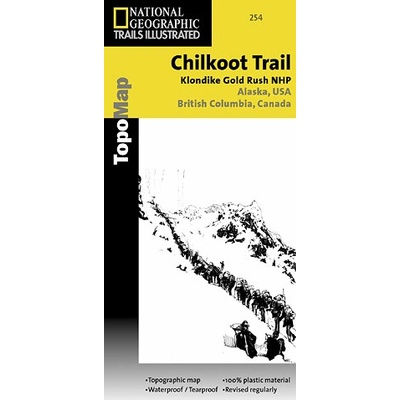 Chilkoot Trail Klondike Gold Rush Trail Map turistická mapa