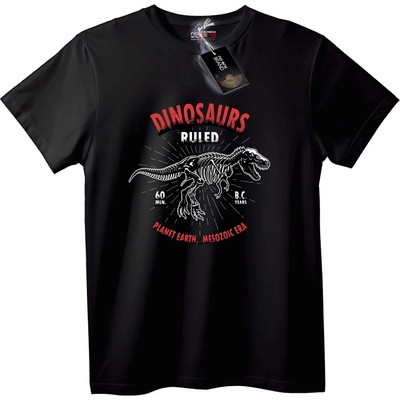 NOONEBRAND Тениска Динозаври Господстваха в Мезозоя - 2XL, Black