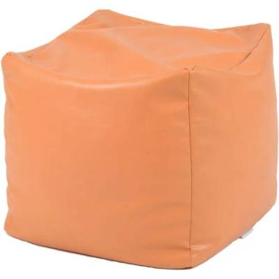 Pufrelax Пуф 130л. , Табуретка Куб XL - Orange, Еко кожа, Пълнеж от полистиролни перли