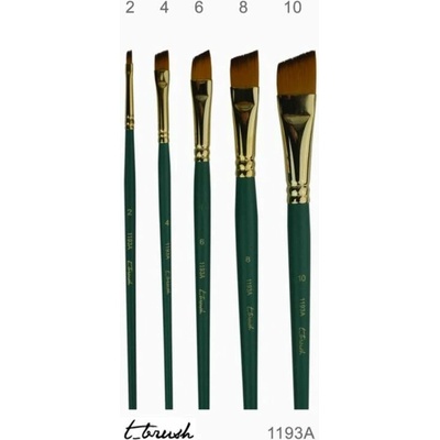 Zošikmené štetce t_brush, syntetické zlaté štetiny, krátka rukoväť
