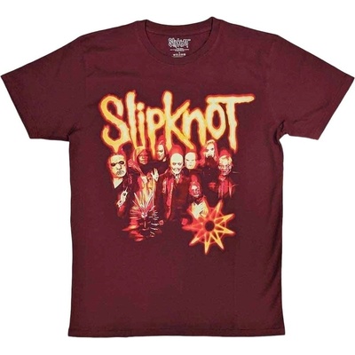 Slipknot tričko The End So Far Group Photo tribal Nonogram červené