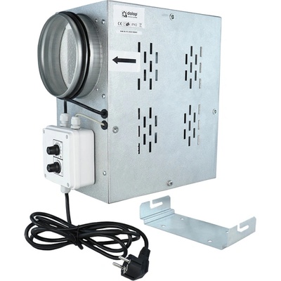 Dalap Безшумен тръбен вентилатор с термостат, регулатор на скоростта и шумоизолация, радиален Ø 125 мм (17017)