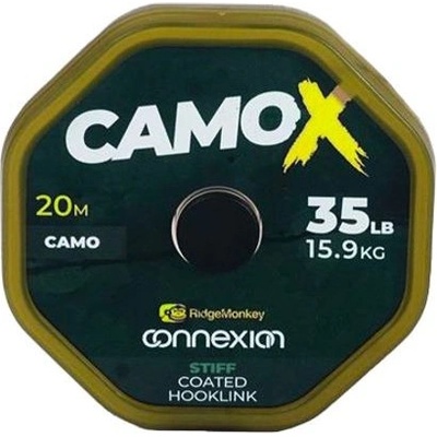 RidgeMonkey šňůra Connexion CamoX Stiff Coated Hooklink 20m 25lb