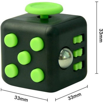 Mizoo Fidget Cube antistresová kostka černozelený