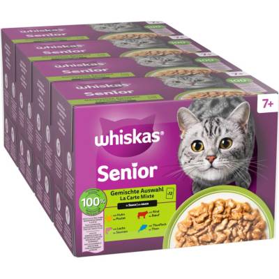 Whiskas Senior jumbo balení 144 x 85 g 7+ míchaný výběr v omáčce 144 x 85 g