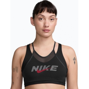 Nike Спортен сутиен Nike One black/smoke grey/university red