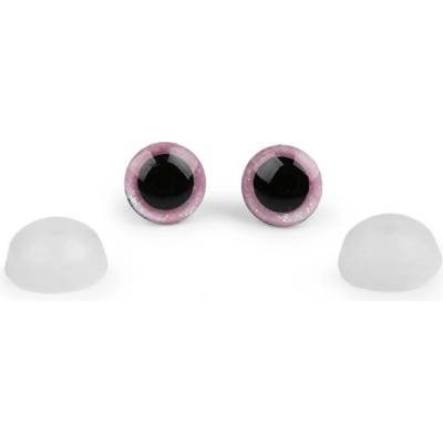 Bezpečnostní očka třpytivá růžová dětská 12mm
