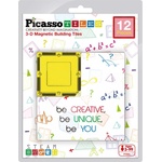 PicassoTiles Конструктор допълнение Picasso Tiles - Квадрати, 12 части (PTE04) - ozone