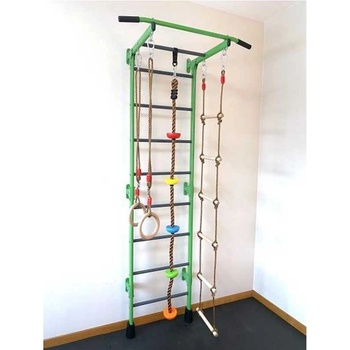 RESTPRO Шведска стена за детска гимнастика, метална, с аксесоари, зелена (kid-1-green)