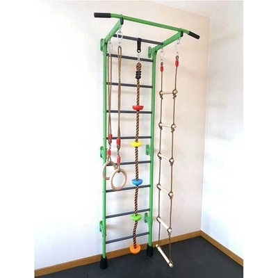 RESTPRO Шведска стена за детска гимнастика, метална, с аксесоари, зелена (kid-1-green)