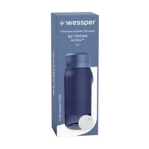 WESSPER Tritan water filter bottle WESSPER 500ml navy blue