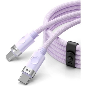 ORICO Здрав кабел с въжена оплетка и бързо зареждане за устройства с USB-C порт - Orico USB-C to USB-C Fast Charging Cable 60W (100 см) (лилав) (CDX)