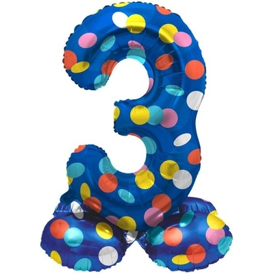 Folat Balónek fóliový číslo 3 samostojné Lentilky 41 cm