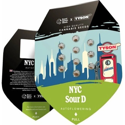 Royal Queen Seeds NYC Sour D AUTO semena neobsahují THC 3 ks