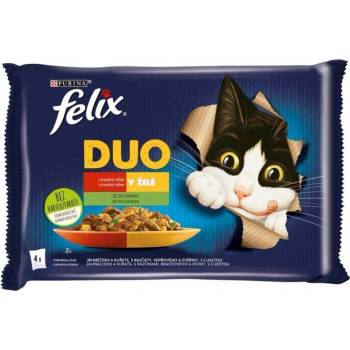 Felix DUO Lahodný výber so zeleninou v želé jahňa a bravčové 4 x 85 g