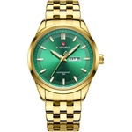 Curren Мъжки часовник Naviforce Twingle, Неръждаема стомана, Златист / Зелен (NAVIFORCE-9203-GOLD-GREEN) Часовници
