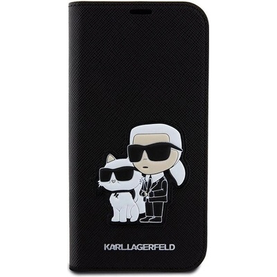 Púzdro Karl Lagerfeld PU Saffiano Karl and Choupette NFT Book iPhone 15 čierne