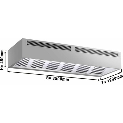 G.Gastro Indukční digestoř - 3,5 m - s filtrem a LED svítidlem - D11885778