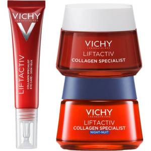 Vichy Liftactiv Комплект Collagen Specialist - Дневен, Нощен и Околоочен крем, 2 x 50 + 15 ml