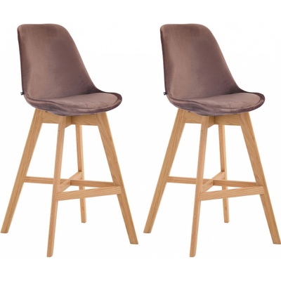 Design-Shop Cannes samet Hnědá / natura 2 ks