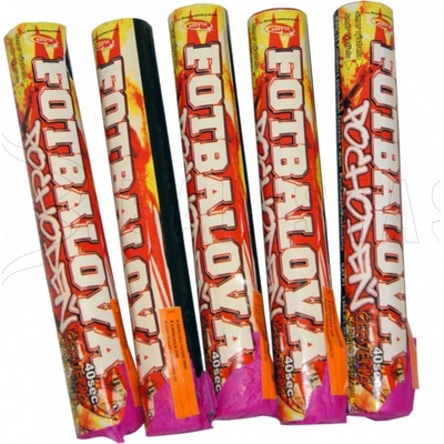 Fotbalová pochodeň červená + bílý dým 25mm 5 ks