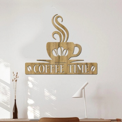 dřevo života Dřevěná dekorace COFFEE Rozměry (cm): 60x52, Zvolte barvu dekoru: Dub zlatý